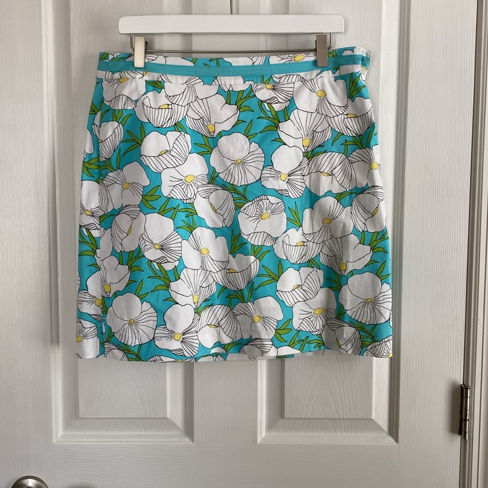 EP Pro Teal & White Floral Printed Golf Skort Size 12